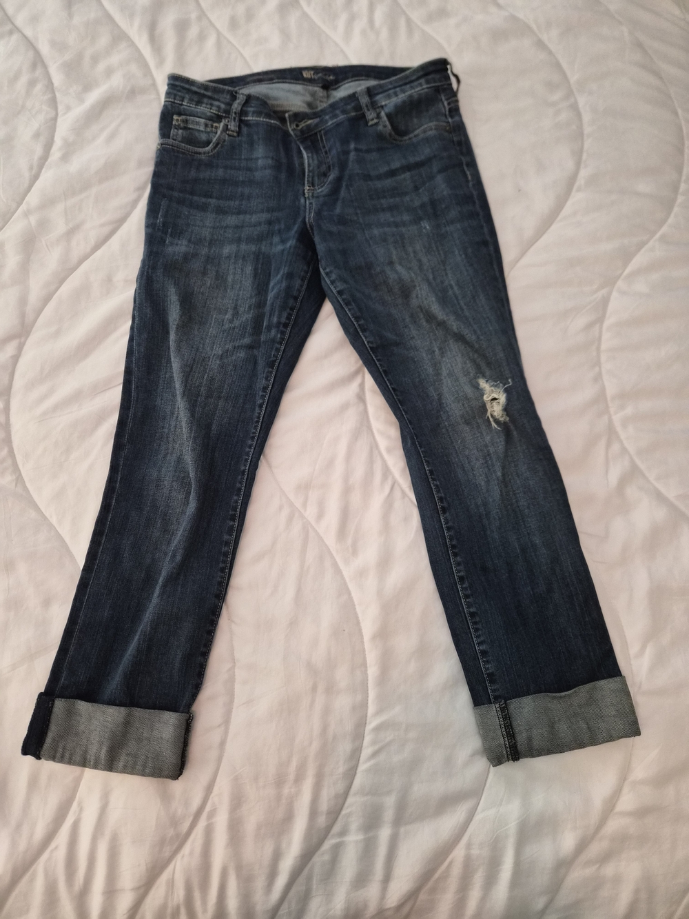 Kut from the Kloth Dark Blue Distressed Boyfriend Jeans